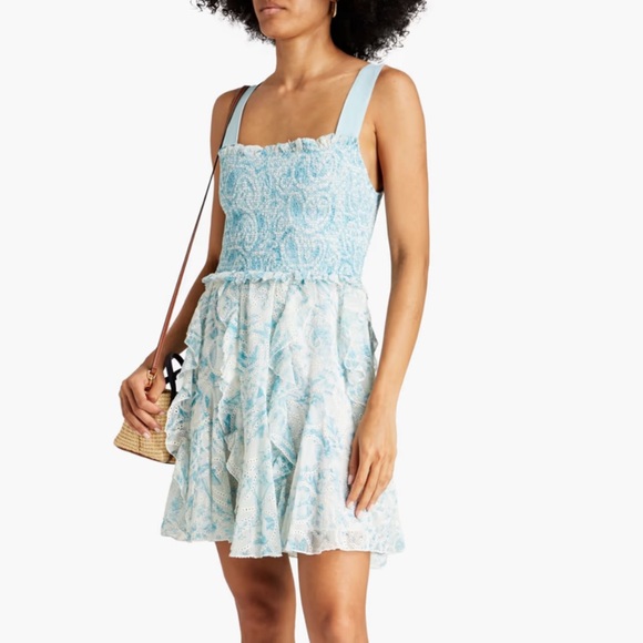 ALICE + OLIVIA Jocelyn Ruffled Floral Print Mini Dress -...